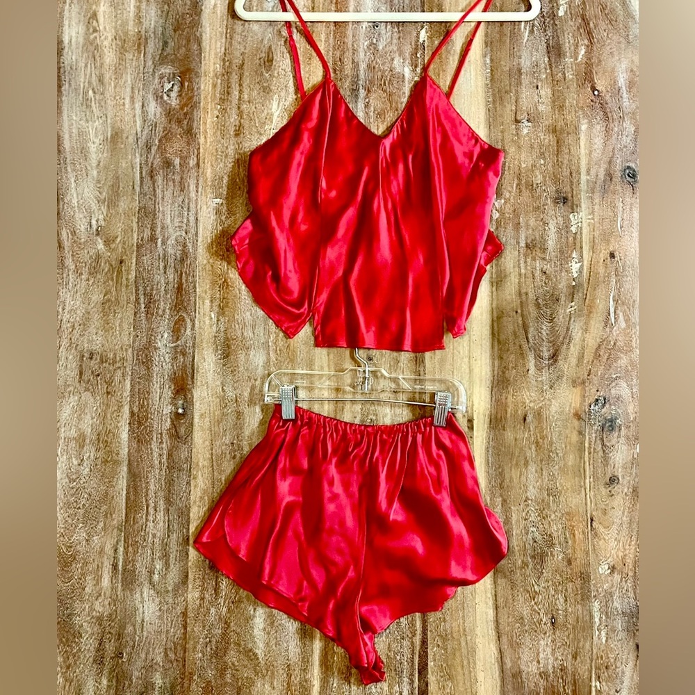 Red Silk Women's Sleepwear Set